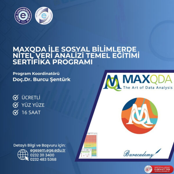 MAXQDA ile Sosyal Bilimlerde Nitel Veri Analizi Temel Eğitimi Sertifika Programı