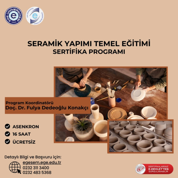 Seramik Yapımı Temel Eğitimi Sertifika Programı