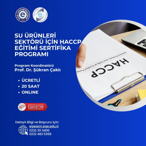Su Ürünleri Sektörü İçin Haccp eğitimi Sertifika Programı