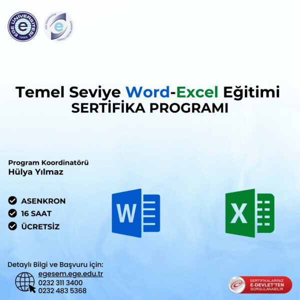 Temel Seviye Word-Excel Eğitimi Sertifika Programı
