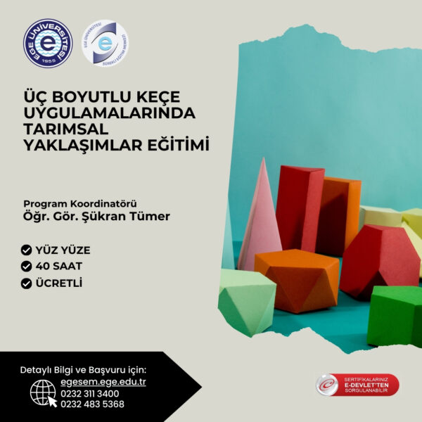 Üç Boyutlu Keçe Uygulamalarında Tasarımsal Yaklaşımlar Eğitimi Sertifika Programı