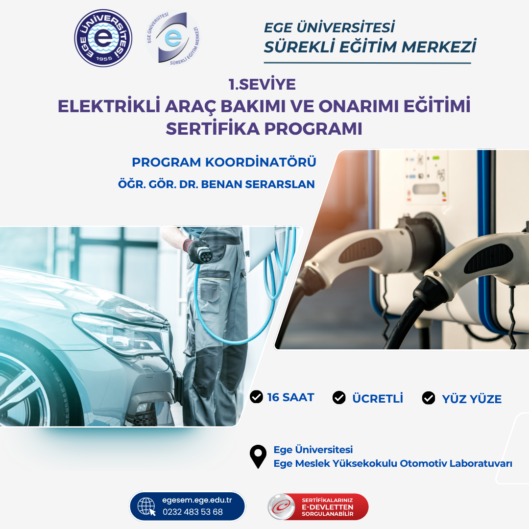 1. Seviye Elektrikli Araç Bakımı ve Onarımı Eğitimi Sertifika Programı
