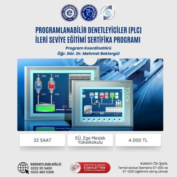 Programlanabilir Denetleyiciler ( PLC ) - İleri Seviye Eğitimi Sertifika Programı