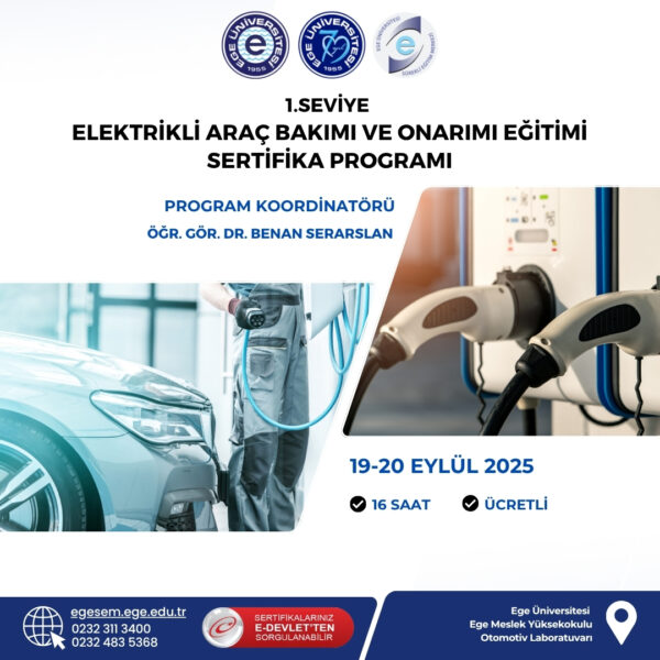 1. Seviye Elektrikli Araç Bakımı ve Onarımı Eğitimi Sertifika Programı
