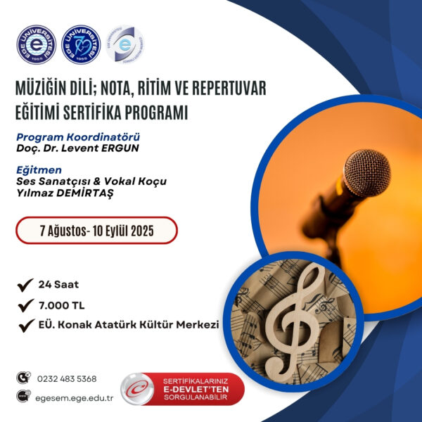 Müziğin Dili; Nota, Ritim ve Repertuvar Eğitimi Sertifika Programı