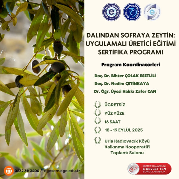 Dalından Sofraya Zeytin: Uygulamalı Üretici Eğitimi Sertifika Eğitimi