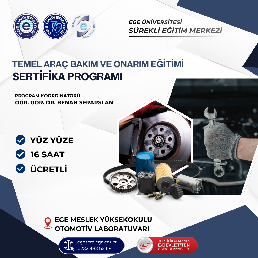 Temel Araç Bakım ve Onarım Eğitimi Sertifika Programı