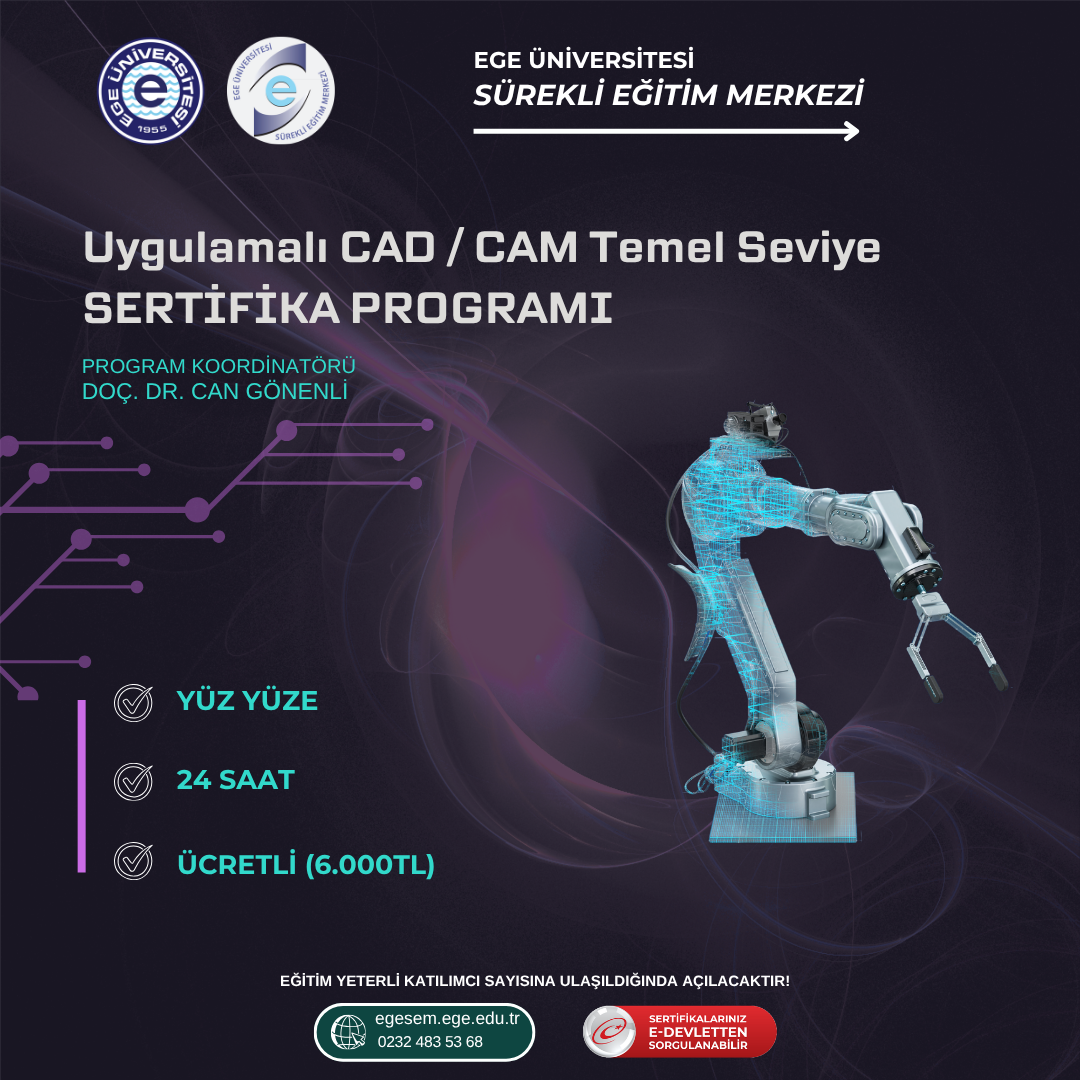 Uygulamalı CAD / CAM Temel Seviye Sertifika Programı