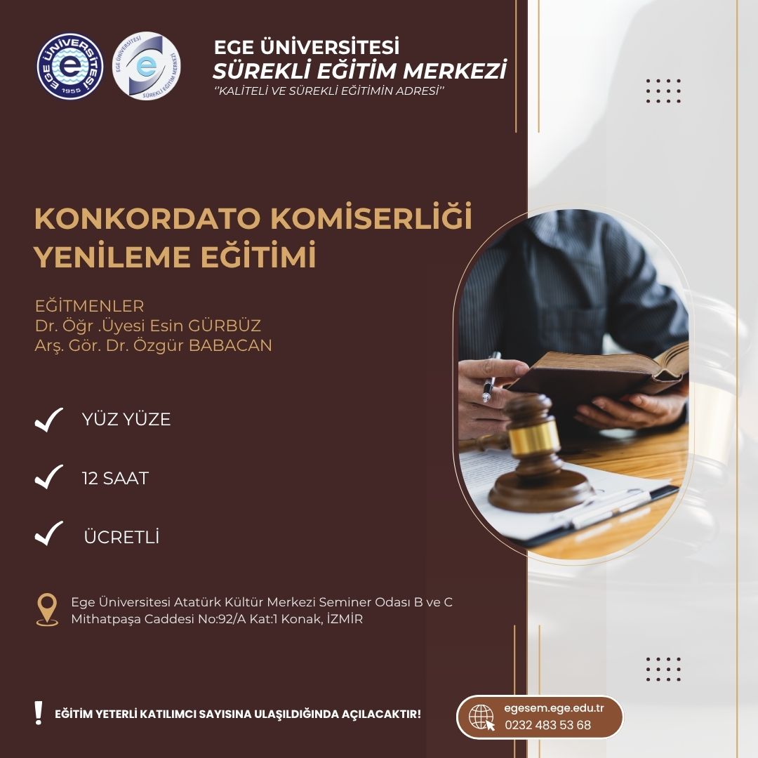 KONKORDATO KOMİSERLİĞİ YENİLEME EĞİTİMİ